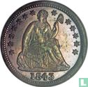 United States ½ dime 1843 (misstrike) - Image 1