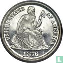 États-Unis 1 dime 1876 (sans lettre) - Image 1