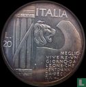 Italië 20 lire 1943 "Mussolini"  - Afbeelding 1