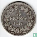 France 5 francs 1840 (A) - Image 1