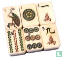 Mah Jongg Been&Bamboe Rozenhouten Chinees5-laden kistje met veel ingelegde figuren - Image 2