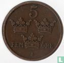 Zweden 5 öre 1911 (smal muntteken)