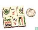 Mah Jongg Been&Bamboe Bijzonder Zwartgeverfd houten Chinees mini-kistje met 5 laden - Bild 2
