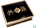 Mah Jongg Bamboe Zwart-gouden blikken doos met klepdeksel - Afbeelding 1