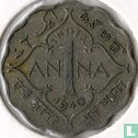 Brits-Indië 1 anna 1940 (Calcutta - type 2) - Afbeelding 1