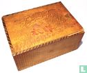 Mah Jongg Amerikaans merken Piroxloid houten schuifdoos met pyrografisch design - Afbeelding 1