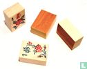 Mah Jongg Amerikaans merken Piroxloid houten schuifdoos met pyrografisch design - Image 3