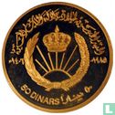 Jordanië 50 dinars 1985 (AH1406 - PIEDFORT) "50th Birthday of King Hussein" - Afbeelding 1