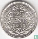 Nederland 25 cents 1941 (type 1 - mercuriusstaf) - Afbeelding 1