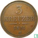 Autriche 3 kreuzer 1851 (B) - Image 1
