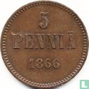Finland 5 penniä 1866 (type 1) - Image 1