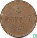 Finlande 5 penniä 1867 - Image 1