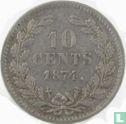 Netherlands 10 cents 1874 (sword) - Image 1