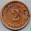 Duitse Rijk 2 pfennig 1908 (F - misslag) - Afbeelding 1
