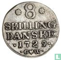 Denmark 8 skilling 1729 - Image 1