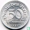 Duitse Rijk 50 pfennig 1920 (D) - Afbeelding 1