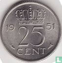 Niederlande 25 Cent 1951 - Bild 1
