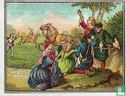 Maria van Bourgondië valt v.h. paard. Filips de Schoone volgt haar op. - Afbeelding 1