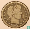 Verenigde Staten ¼ dollar 1905 (S) - Afbeelding 1