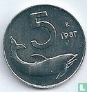 Italië 5 lire 1987 - Afbeelding 1