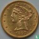 Verenigde Staten 5 dollars 1897 (zonder S) - Afbeelding 1