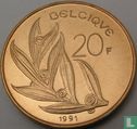 België 20 francs 1991 (FRA) - Afbeelding 1