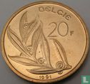 België 20 francs 1991 (NLD) - Afbeelding 1