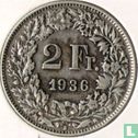 Zwitserland 2 francs 1936 - Afbeelding 1