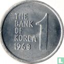 Corée du Sud 1 won 1968 - Image 1