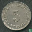 Duitse Rijk 5 pfennig 1909 (D) - Afbeelding 1