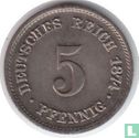 Duitse Rijk 5 pfennig 1874 (F) - Afbeelding 1
