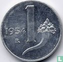 Italie 1 lira 1954 - Image 1