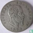 Italië 5 lire 1877 - Afbeelding 1