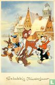 Gelukkig Nieuwjaar - Disney figuren maken rondedans in sneeuw - Afbeelding 1