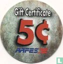 AAFES 5c 2001 Military Picture Pog Gift Certificate - Image 1