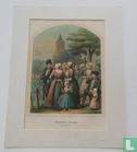 Een groep vrouwen en twee mannen en twee kinderen van het Zeeuwse eiland Walcheren in feestkleding  - Image 1