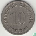 Duitse Rijk 10 pfennig 1914 (D) - Afbeelding 1
