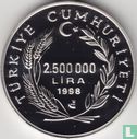 Turkije 2.500 000 lira 1998 (PROOF - type 2) "2000 Summer Olympics in Sydney" - Afbeelding 1