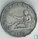 Spanje 5 pesetas 1869 - Afbeelding 1