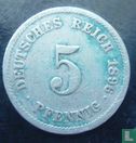 Duitse Rijk 5 pfennig 1896 (J) - Afbeelding 1