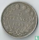 France 5 francs 1845 (W) - Image 1