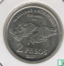 Argentine 2 pesos 2007 (tranche striée) "25th anniversary Falklands War" - Image 1