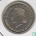 Argentine 2 pesos 2002 (tranche striée) "50th anniversary Death of María Eva Duarte de Perón" - Image 2