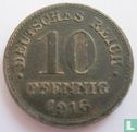 Empire allemand 10 pfennig 1916 (D - fer) - Image 1