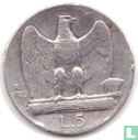 Italie 5 lire 1929 (inscription de bord **FERT**) - Image 1