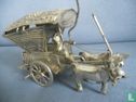 miniature Indonesia, man with 2 karbouwen and a car - Image 1