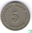 Duitse Rijk 5 pfennig 1900 (D) - Afbeelding 1