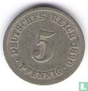 Duitse Rijk 5 pfennig 1890 (J) - Afbeelding 1
