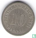 Empire allemand 10 pfennig 1891 (F) - Image 1