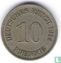 Duitse Rijk 10 pfennig 1914 (E) - Afbeelding 1